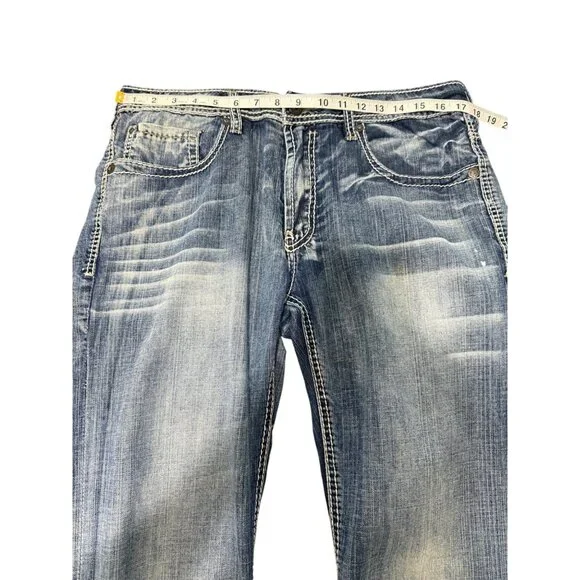 Buffalo David Bitton Dominik Straight Jeans Blue Mens Size 34x30 - Picture 6 of 9